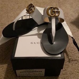 Never worn before white Gucci sandals.
